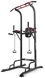 Hop-Sport Kraftturm HS-1016 - Power Tower mit Dip Station, Klimmzugstange und Power Ropes