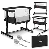 Lionelo Aurora 3 in 1 Babybett bis 9 kg, Beistellbett, Wiege, Höhenverstellug und Einstellung der...