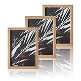 VUVUZULA Bilderrahmen A4 Holzrahmen 21x30cm Holz Fotorahmen MDF Rahmen DIN A4 für Urkunden in Natur...