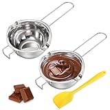 Lawei 2er set Wasserbad Schmelzschale 500ml Edelstahl Schokoladen Schmelztiegel Kerzen Schmelztopf...