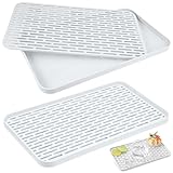 XTUDOU® 2 Stück Abtropfmatte Abtropfgestell mit Auffangschale, Abtropfschale 31 * 17.5 * 2.2cm,...