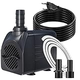 Springbrunnenpumpe 16W 800L/H Teichpumpe Mit 3m Extra-Langes Kabel Schutz vor Überhitzung Funktion...