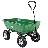 DEUBA® Bollerwagen mit Kippfunktion 300kg Belastbar 4 Profil Gelände Räder Luftbereift Lenkachse...