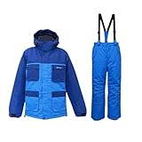 Generisch Kinder Winter Ski Jacke Hose Set Mit Lätzchen Set Winddicht Warme Ski (Light Blue, 140)