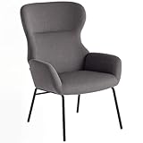 HOMCOM Ohrensessel Wohnzimmer Sessel Loungesessel Relaxsessel mit hoher Rückenlehne, Stahlbeine...