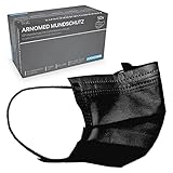 ARNOMED 50x Medizinische Mundschutzmaske Schwarz, CE Zertifizierte Op Maske, Medical Face Mask,...