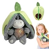 AOUZOVLI Atmendes Kuscheltier, Schlafender Plüsch Esel, Unsichtbarer Klettverschluss zum Einfachen...