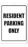 The King Kush Schild 'Resident Parking Only', 20,3 x 30,5 cm, Aluminium, Schwarz