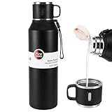 Vakuumisolierte Flasche, 1,5 l, Vakuumflasche für Heißgetränke, multifunktionaler Becher-Deckel,...