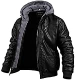 Herren Kunstlederjacke Motorradjacke Wasserdicht Winddicht PU Moto Oberbekleidung Vintage Bomber...