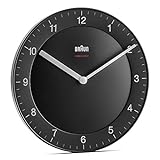 Braun Klassische Funkwanduhr für die Mitteleuropäische Zeitzone (MEZ/GMT+1) mit ruhigem Uhrwerk,...