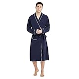 U2SKIIN Bademantel Herren 100% Baumwolle, leichter Herren Bademantel Morgenmantel Kimono Sauna...