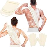 Anezus Peeling-Rückenreiniger, Badehandschuhe, Duschtuch mit Körperpeeling-Handschuhen für...