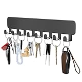 pickpiff Schlüsselbrett mit 8Haken, Schlüssel Organizer Wand Schwarz, Schlüsselhalter für...