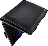 Switch One Magic Wallet | Herren Geldbeutel mit Münzfach | RFID & NFC Blocker | Echtleder Schwarz...