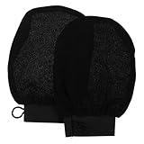 MOTHNUR Peelinghandschuhe 1 Paar Duschhandschuhe aus Schwarzem Kunstseide Material Körperpeeling...