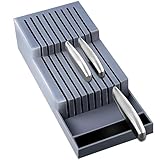 Retoo Messerblock 40 cm für 18 Messer, Professional Liegend Zweistufiger Universeller Messerhalter...