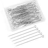 100er Set Runde Faux Perle Stecknadeln - Weiße Gerade Kopf Nadeln für Nähen, Hochzeit, Jewelry &...