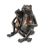Wasserspeier Figur Froschpaar aus Kunststein - (L x B x H): ca. 200 x 150 x 220 mm -...