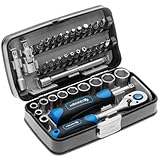 Högert Technik - Werkzeugset I Steckschlüssel, Bits und Ausstattung 1/4” I Legiertem...