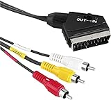 CABLEPELADO SCART AV-Kabel umschaltbar | Scart auf Cinch | Euro-Konverter | S-Video 3 Cinch...