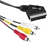 CABLEPELADO SCART AV-Kabel umschaltbar | Adapter Konverter Euro Stecker | S-Video-Konverter 3 RCA |...