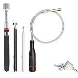 4 Stück Magnet Teleskopstab, Teleskop Magnet 1.5LB/5LB/10LB,550mm Flexibler Magnetheber...