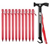 Camping Hammer mit 10 PCS Zelt Heringe, AVOFOREST Outdoor-campinghammer, Multifunktionaler Hammer...