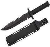 KS-11 Knife Outdoor Messer 35cm Länge - Bushcraft Messer mit rutschfesten Griff perfekt als...