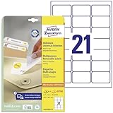AVERY Zweckform L6023REV-25 Universal Etiketten (525 plus 105 Klebeetiketten extra, 63,5x38,1mm auf...