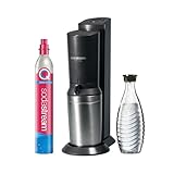 SodaStream Wassersprudler Crystal 3.0 Quick-Connect CO2-Zylinder und 1x Glaskaraffen, Silber,...