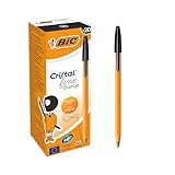 BIC Kugelschreiber Orange fine/ 20 Kulis in Schwarz – Strichstärke 0,35 mm - fein –...