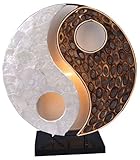 Woru Deko-Leuchte YING YANG NATUR, rund, Natur-Material, Höhe ca. 30 cm