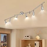 wowatt Deckenstrahler LED 6 flammig Deckenlampe Küche Deckenleuchte Inkl. 6x 5W Spots GU10 420lm...