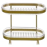 VALICLUD 2Stufe Wandmontierter Seifenhalter Stufige Seifenschale Mit Wasserablaufdesign...