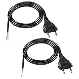 MEIRIYFA EU 2-poliges Netzkabel, 2 Stück Euro Standard D01 Ersetzen Sie Stecker Netzkabel mit...