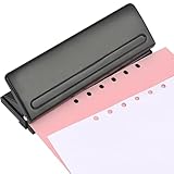 BATINO 6 Fach Locher Binder Puncher, Büro Binder Puncher für Verstellbare Abstände Metall Locher...