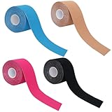 4 Rollen Kinesiologie Tape (5m x 5cm), Profi Kinesiotapes Physio Tape Sport Tape Set, Wasserfeste &...