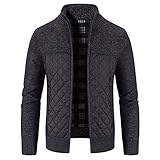 Generisch Herren Cardigan Sweatjacke Langarm Leicht Strick Lang Trachtenjacke Wintermantel Ohne...