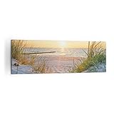 Panorama Bilder auf Leinwand 160x50cm Leinwandbild Düne Strand Meer Groß XXL Wanddeko Bild...