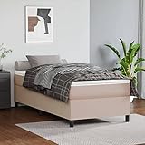 Mengtu Bettgestell Cappuccino-Braun 80x200 cm Kunstleder Bettrahmen Einzelbett Doppelbett Jugendbett...