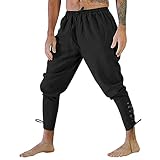 Mittelalter Hose Herren Leinen,Wikinger Hose Herren,Renaissance Piratenhose Mit Kordelzug Und...