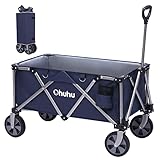 Ohuhu XL Bollerwagen Faltbar 145L 100kg Belastbarkeit, klappbar Strandwagen Gartenwagen Gerätewagen...