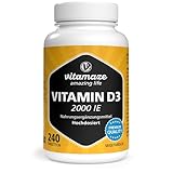 Vitamin D3 2000 IE hochdosiert, Vorrat für über 1 Jahr, 50 mcg reines Cholecalciferol pro...