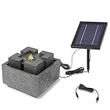 esotec Springbrunnen Wasserbrunnen mit LED Beleuchtung Modern Style, USB-Ladung, Timer, Solarmodul,...