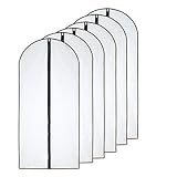 HomeClean Mottenfeste Kleidersäcke 60cm x 120cm (6er Pack) Schwarze Seite Atmungsaktive Klare...