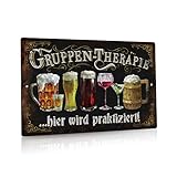 Putuo Decor Lustige Bar Zeichen, Gruppen-therapie hier wird praktiziert, Vintage Metall Wandschild...