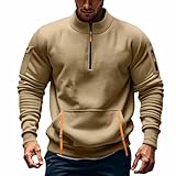 DENGJIAMY Herren-Pullover mit 1/4-Reißverschluss, klassisch, lässig, Oberteil, Übergröße,...