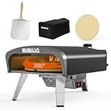 Mimiuo Gas Pizzaofen mit Drehfunktion für den Garten, Tragbarer Pizza Ofen Outdoor mit 33cm Runden...