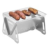 Monozoz Lagerfeuergrill, tragbarer Holzkohlegrill - Barbecue Holzkohlegrillrost | Campingkocher...